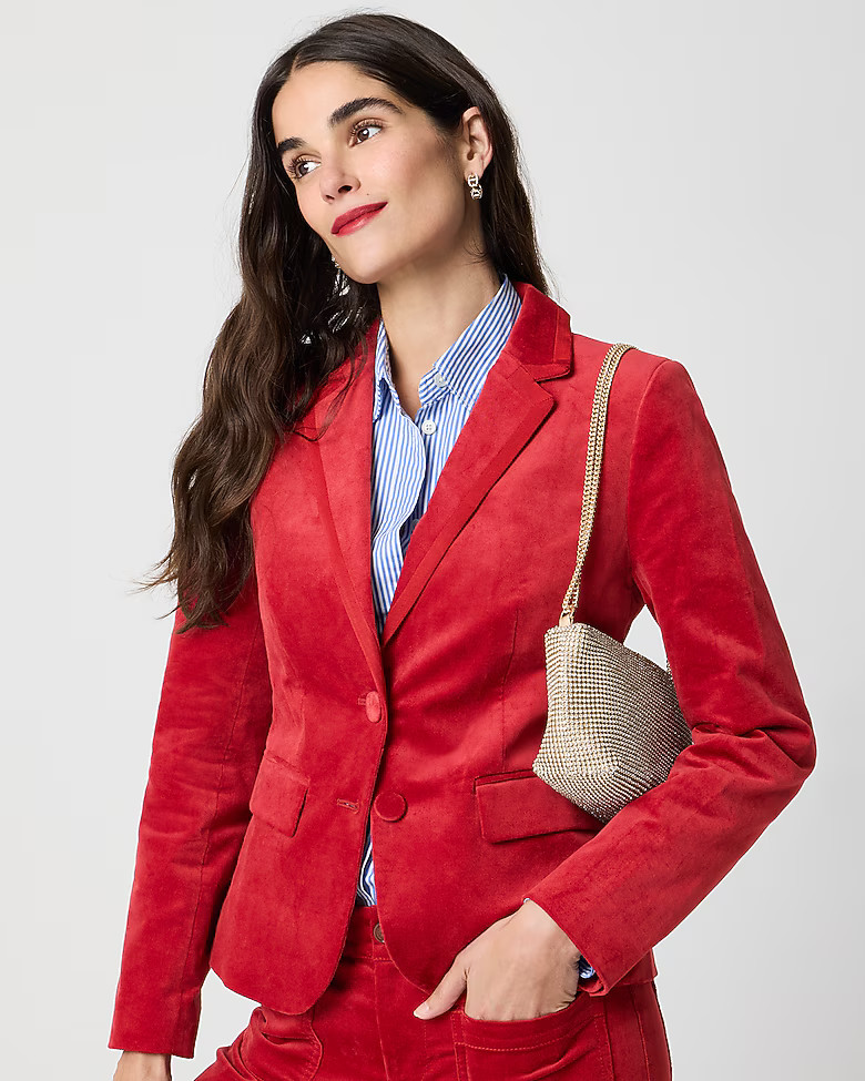 Velvet schoolboy blazer | J.Crew Factory