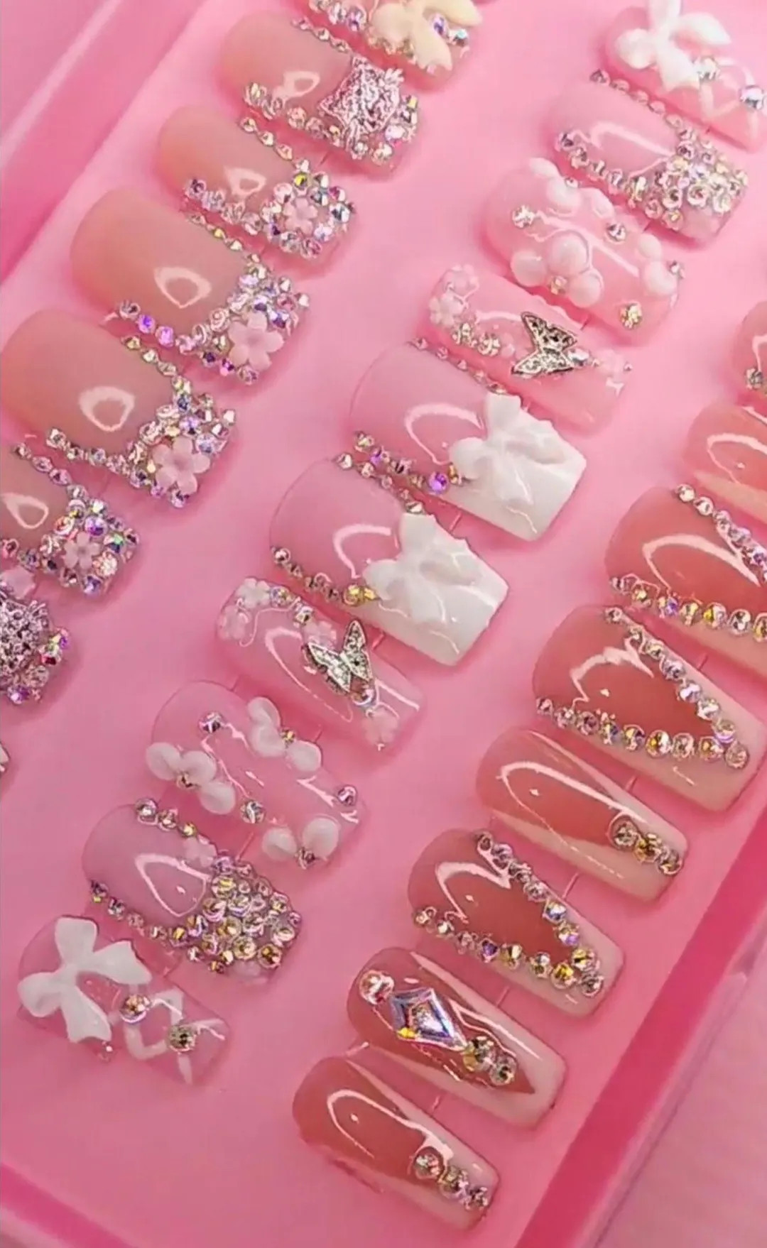 Handmade Short White French Tip Press on Nails | Valentine's Day Nails - Etsy | Etsy (US)