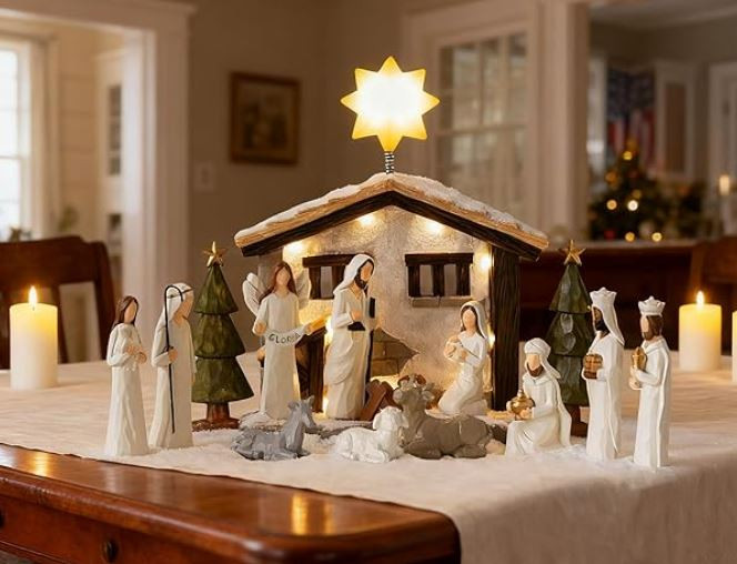 $11 off 🎉

4.5
4.5 out of 5 stars
(17)
Nativity Set Indoor – 15 Pieces Christmas Nativity Scene Set with Manger, LED Star, Angel with Gloria Banner, Wooden Style Nativity Sets & Figures for Kids and Family Holiday Christmas Décor

#LTKHome #LTKSaleAlert
