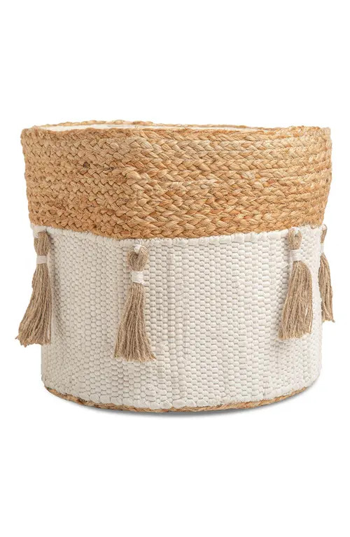 CRANE BABY Round Nursery Storage Bin in White/Brown at Nordstrom | Nordstrom