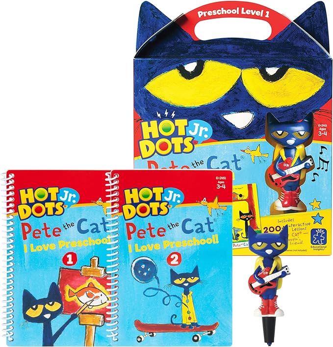 Educational Insights Hot Dots Jr. Pete The Cat - I Love Preschool Set with Interactive Pen, Math ... | Amazon (US)