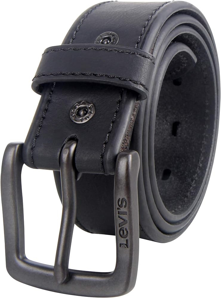 Levi's mens Black Leather Belt - Casual Design for Jeans Or Everyday Wear | Amazon (US)
