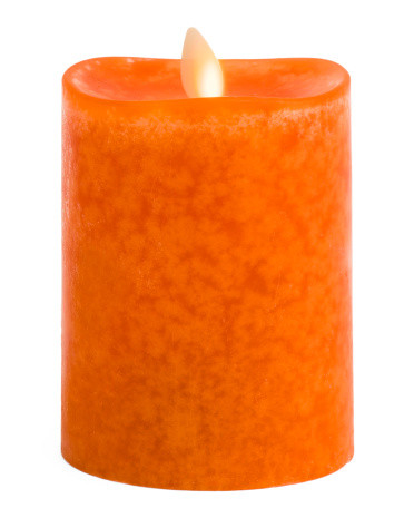 3X4.5 Melted Mottled Unscented Moving Flame Pillar Candle | TJ Maxx