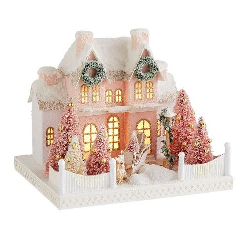 Nostalgic Village Pink House with Yard | Pier 1 Imports