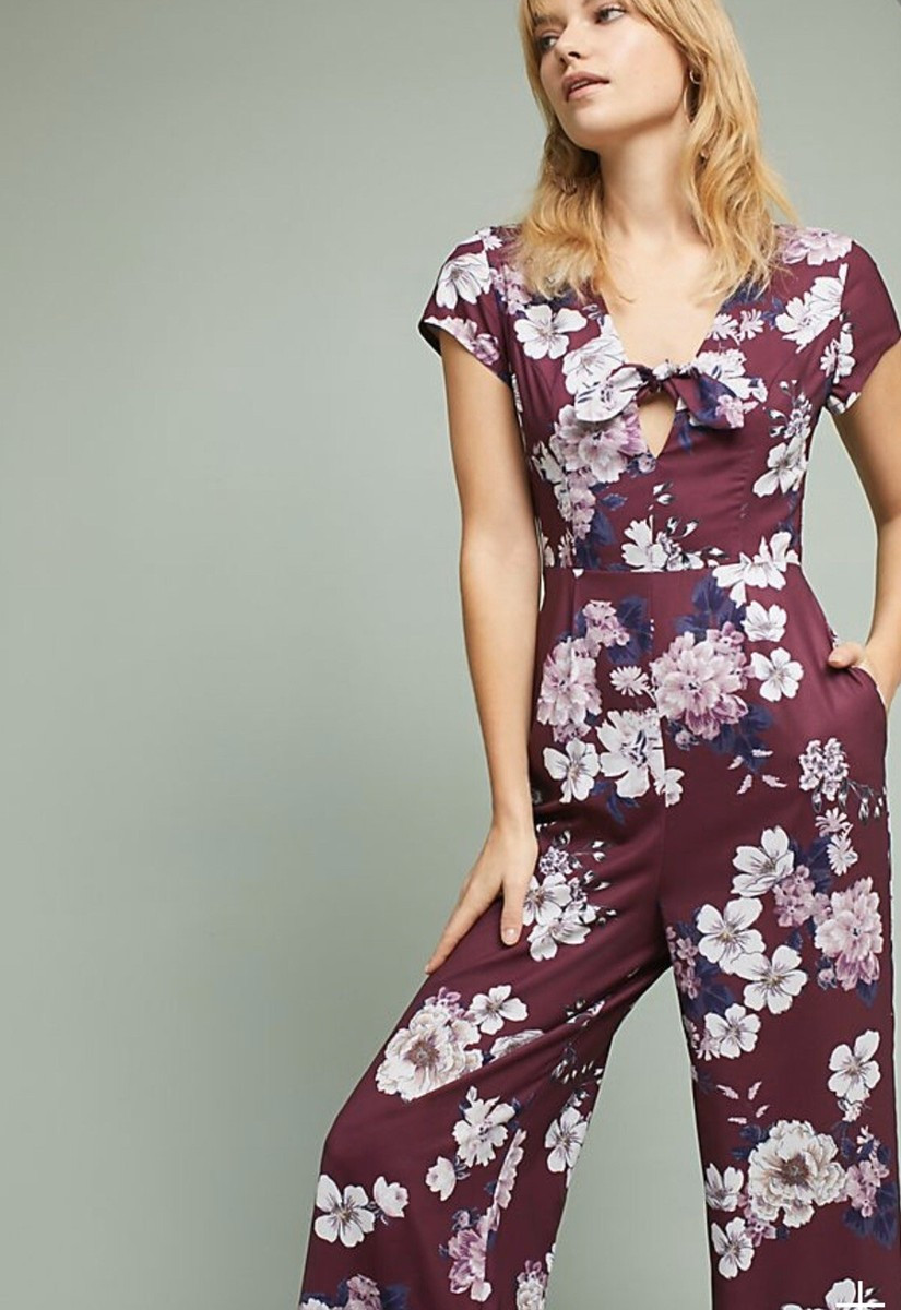 New Anthropologie Yumi Kim Floral Cutout Jumpsuit Women's Size Medium | eBay US