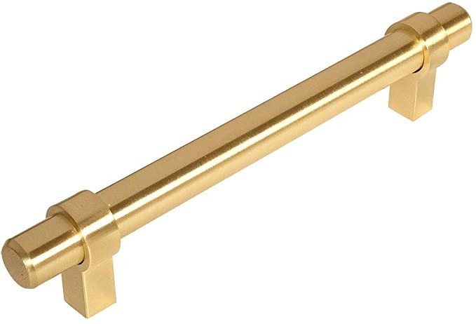 10 Pack - Cosmas 161-128BB Brushed Brass Cabinet Bar Handle Pull - 5" Inch (128mm) Hole Centers | Amazon (US)