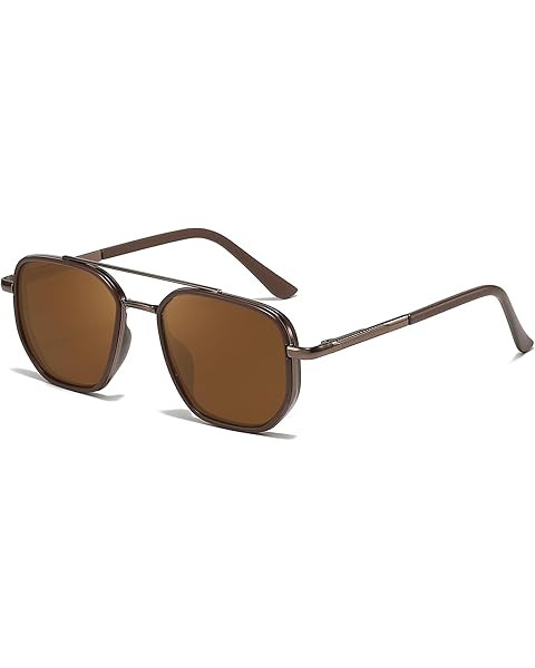 kimorn Tangle Free Polarized Aviator Sunglasses for Women Retro Square Metal Frame, UV400 Protect... | Amazon (US)