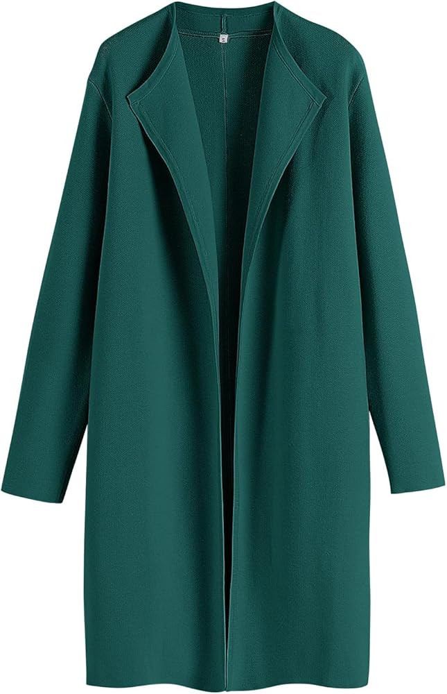 ANRABESS Women's Cardigans Sweater 2024 Casual Lapel Open Front Knit Warm Wool Coatigan Jacket Lo... | Amazon (US)