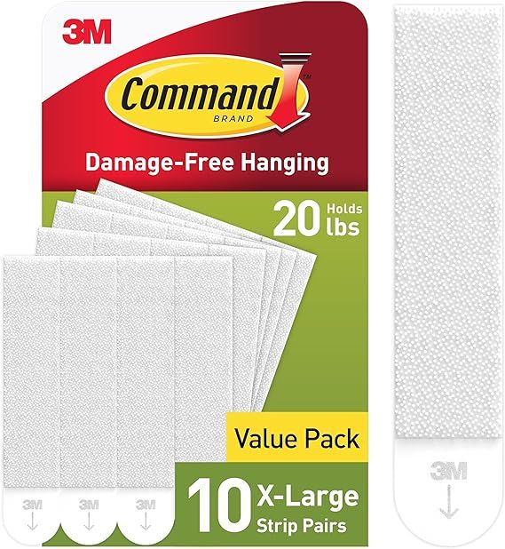 Command 20 Lb XL Heavyweight Picture Hanging Strips, Damage Free Hanging Picture Hangers, Heavy D... | Amazon (US)