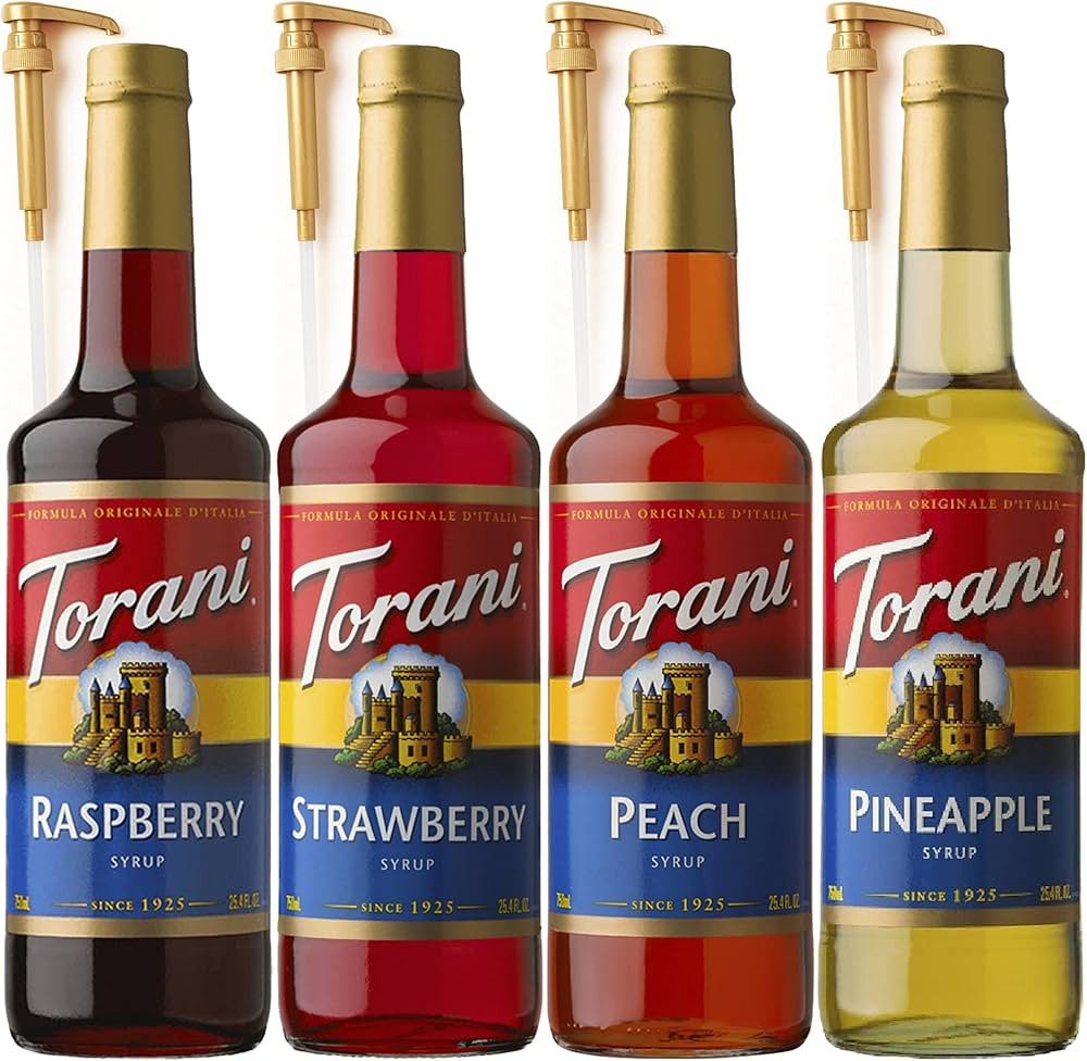 4 Packs Coffee Syrup 25.4 Ounces Variety Coffee Flavoring Syrup - Raspberry, Strawberry, Peach, P... | Amazon (US)