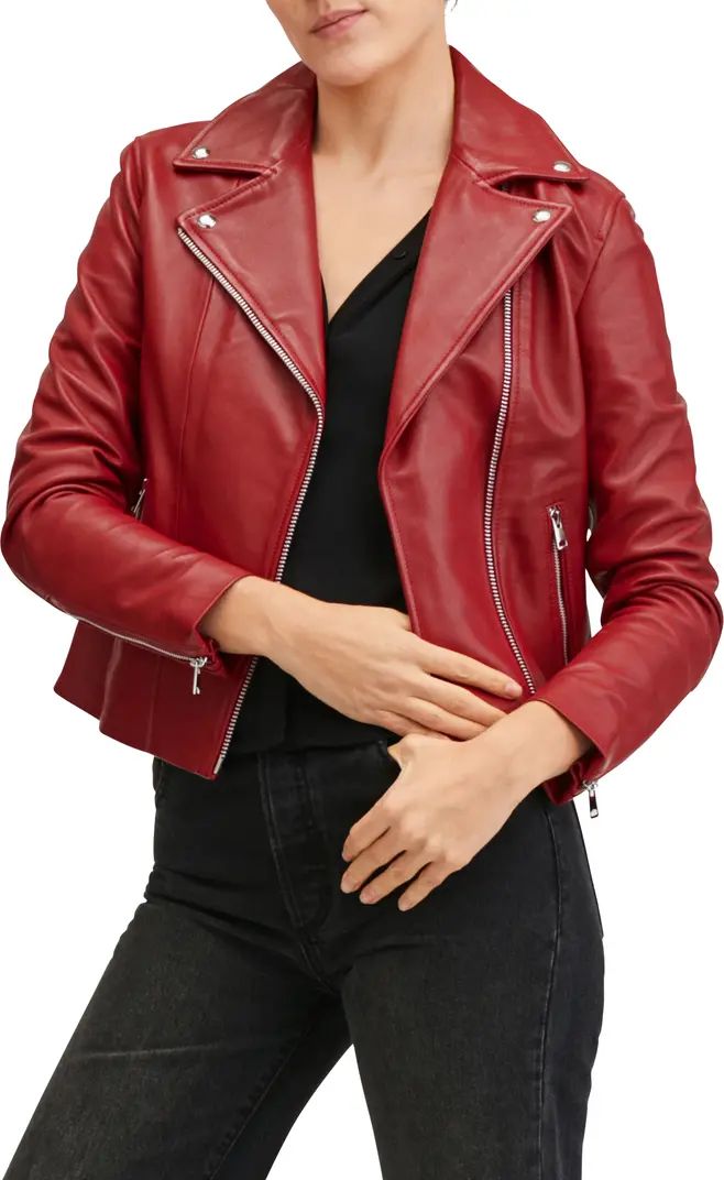 MANGO Leather Moto Jacket | Nordstrom | Nordstrom