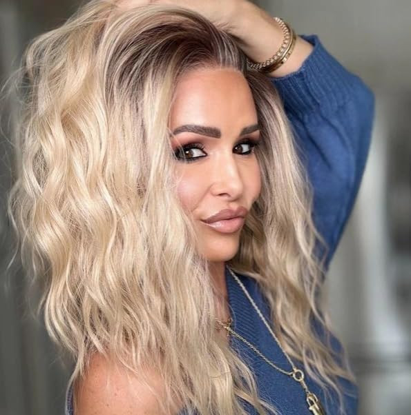 Aisom Mila Pearl Sand SS Water Wave 13x4 Free Part Glueless Lace Wig with Scandinavian Hairline H... | Amazon (US)