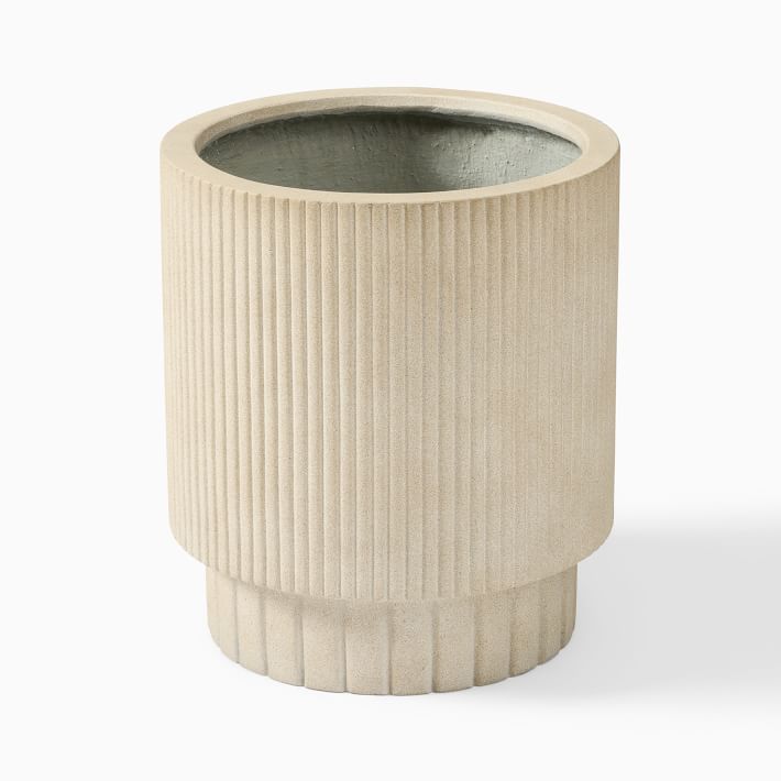 Fluted Ficonstone Indoor/Outdoor Planters | West Elm (US)