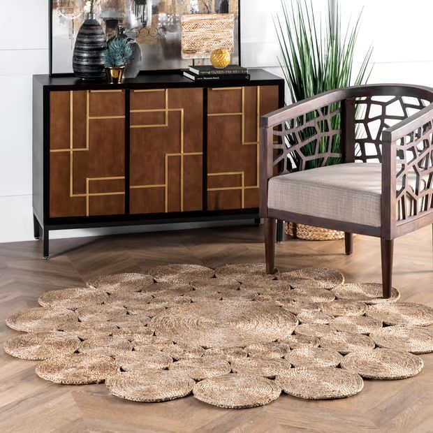 Natural Braided Concentric Circles 6' Round Area Rug | Rugs USA