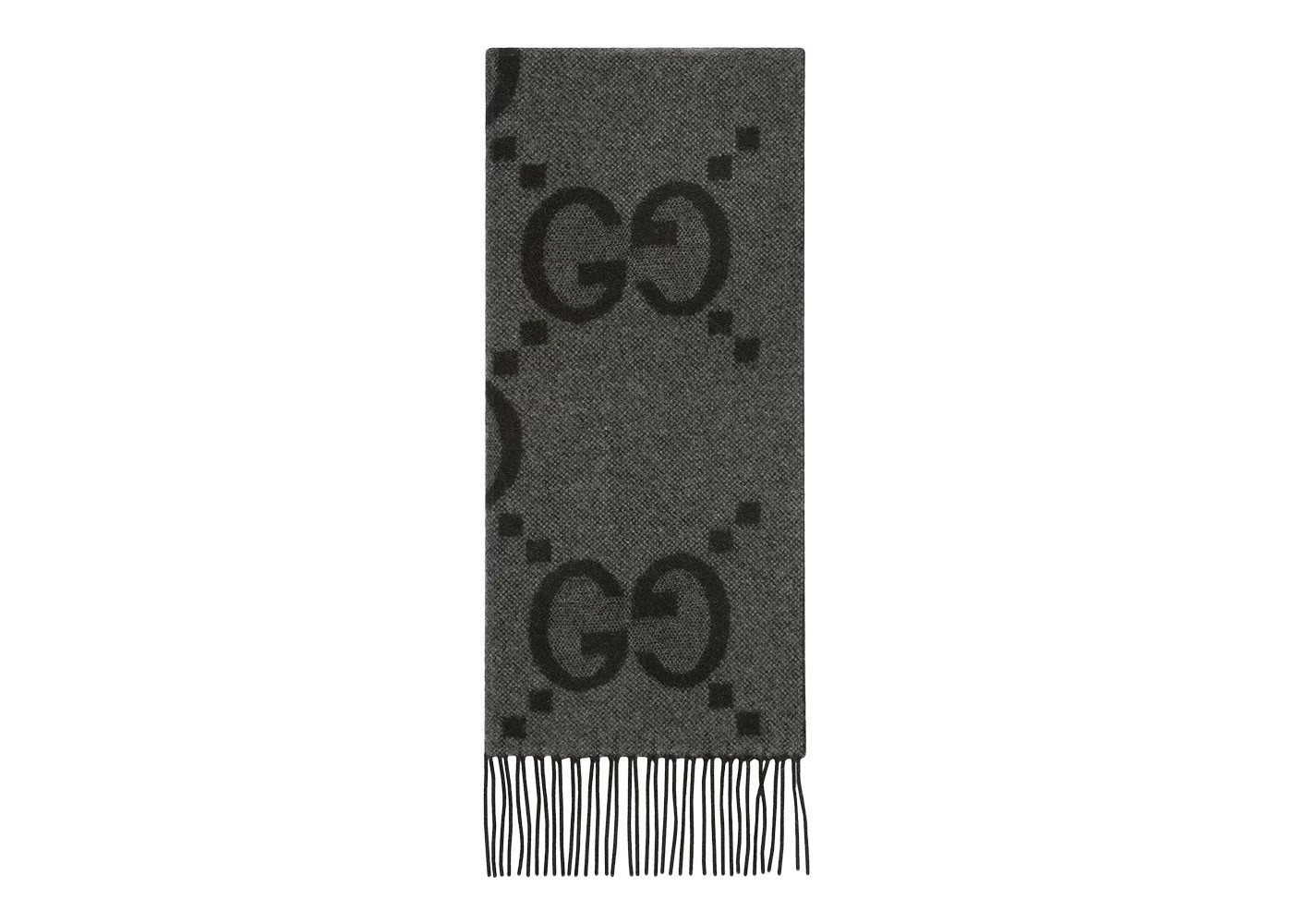 Gucci GG Cashmere Jacquard Scarf in Dark Grey/Black | StockX