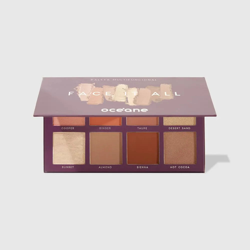 Paleta Multifuncional - Face It All Océane 25,6g - Maquiagens e cosméticos Océane: Pincéis, p... | Oceane (BR)