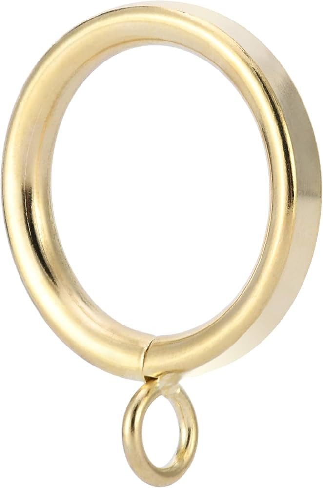 24Pcs 1.26-Inch Inner Diameter Metal Curtain Rings with Eyelets Half Circle Thick Wire Fits Up to... | Amazon (US)