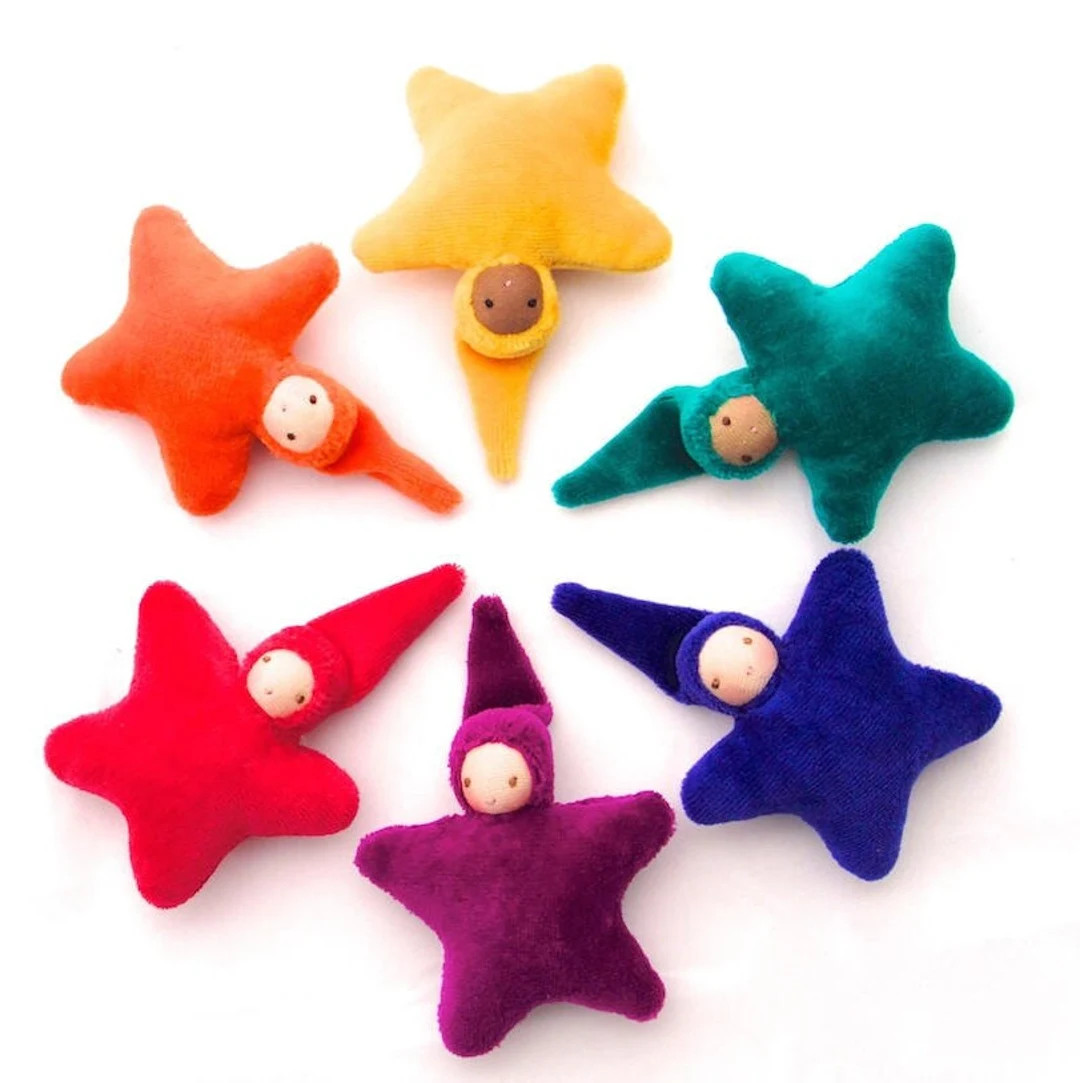 Small Star Doll // Waldorf Doll // Soft Doll // Pocket Doll // Waldorf Toy // Cloth Doll // Multi... | Etsy (US)