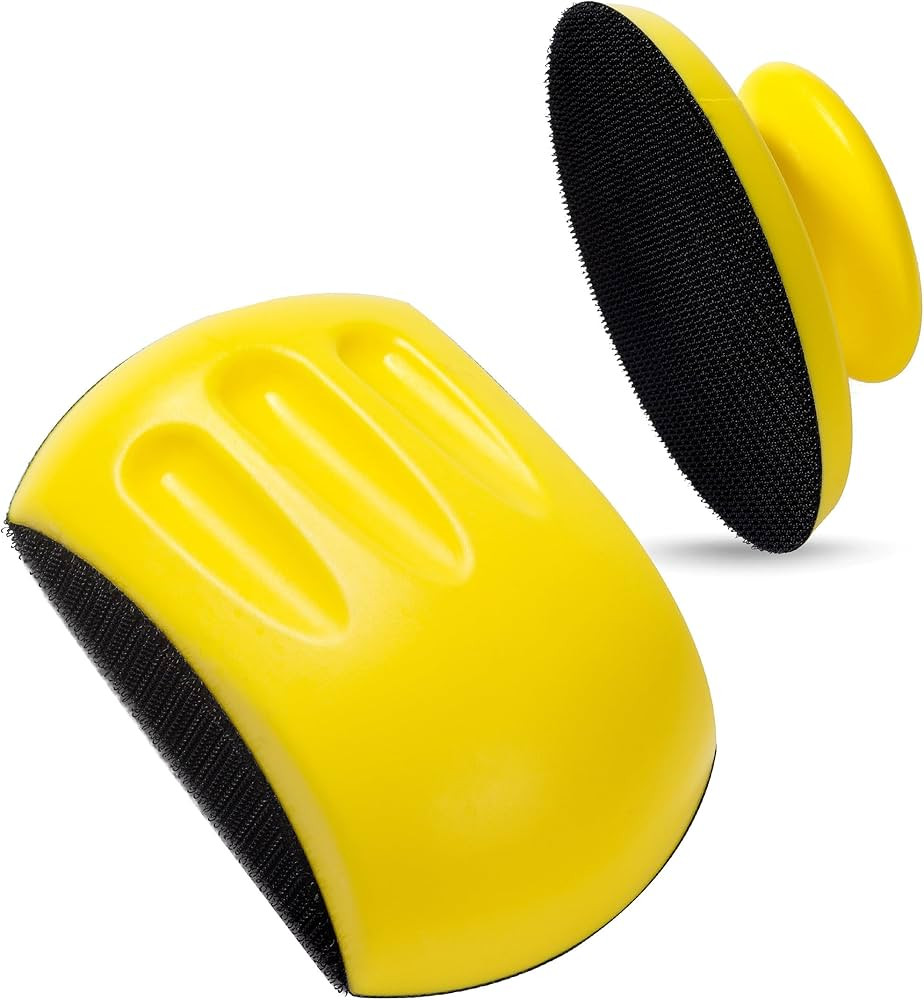 5 Inch Hand Sanding Block Hook and Loop Sanding Block 2 PCS Round and Mouse Hand Sanding Blocks F... | Amazon (US)