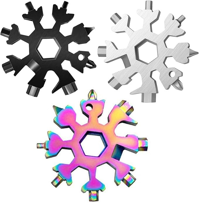 3 Pack Snowflake 18-in-1 Multi Tool, Stainless Steel Snowflake Bottle Opener/Flat Phillips Screwd... | Amazon (US)