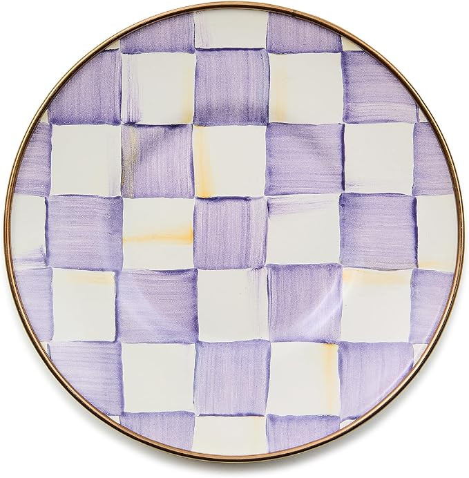 MACKENZIE-CHILDS Enamel Saucer, Small Coffee and Teacup Saucer, Purple-and White Violet Check | Amazon (US)
