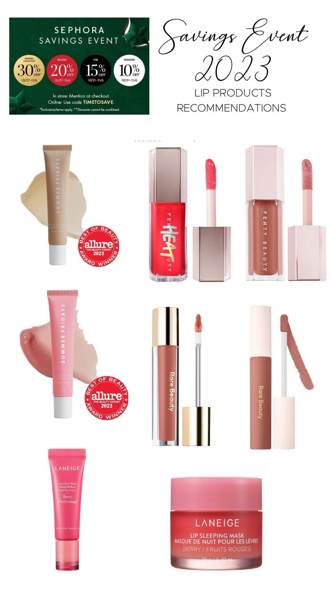 Lip products recs for the #SephoraSavingsEvent ((ends 11/6)! 

#LTKsalealert #LTKbeauty #LTKfindsunder100