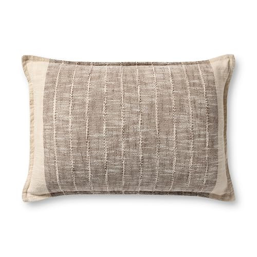 Loloi II Collection PLL0183 Brown/Ivory 16'' x 26'' Cover w/Down Pillow | Amazon (US)
