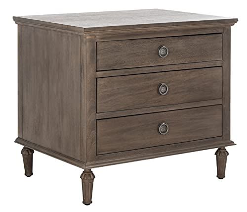 Safavieh Light Brown (Fully Assembled) Couture Home Collection Lisabet 3-Drawer Wood Nightstand | Amazon (US)