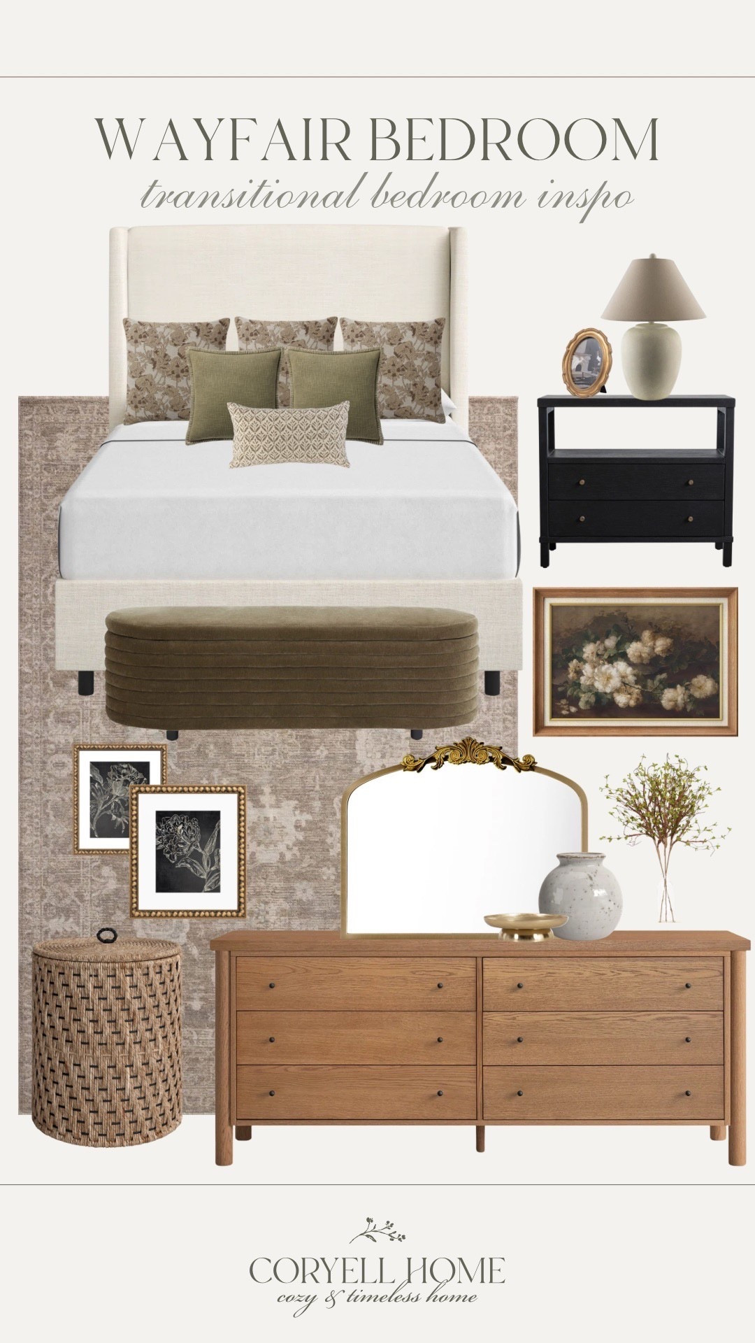 Transitional wayfair bedroom inspiration 🤍 Neutral home, spring refresh, wayfair home, bedroom decor 

#LTKSeasonal #LTKHome