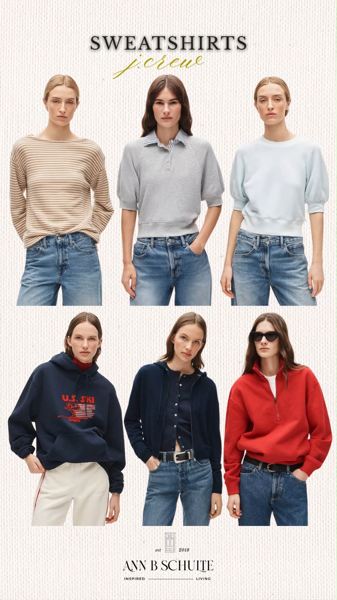 J.Crew sweatshirts are the perfect blend of cozy and polished for an easy everyday look. From classic stripes and preppy polos to soft pullovers and hoodies, these styles make fall dressing effortless. Pair them with your favorite denim for a timeless outfit that feels relaxed yet put together. Perfect for layering on crisp fall days and adding a little classic J.Crew style to your wardrobe. 🍂🤍✨

#JCrew #JCrewSweatshirts #FallFashion #FallStyle #SweatshirtStyle #CasualStyle #PreppyStyle #EverydayOutfit #FallOutfitInspo #WomensFashion 

 #LTKootd