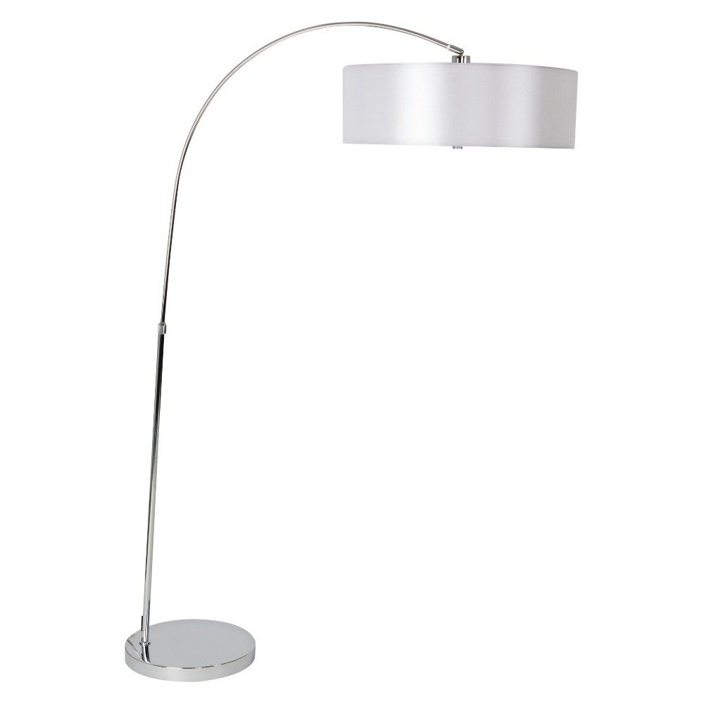 Yosemite 1-Light Arc Floor Lamp - Chrome with Pristine White Shade, Silver | Target