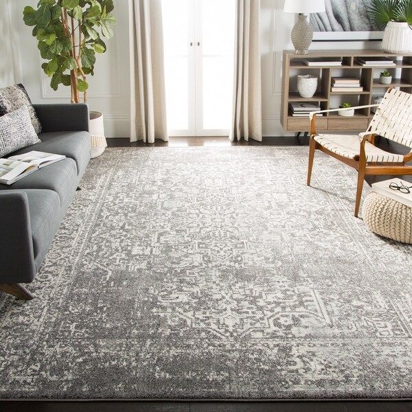 Safavieh Evoke Quinn Vintage Medallion Grey / Ivory Rug - 9' x 12' | Bed Bath & Beyond