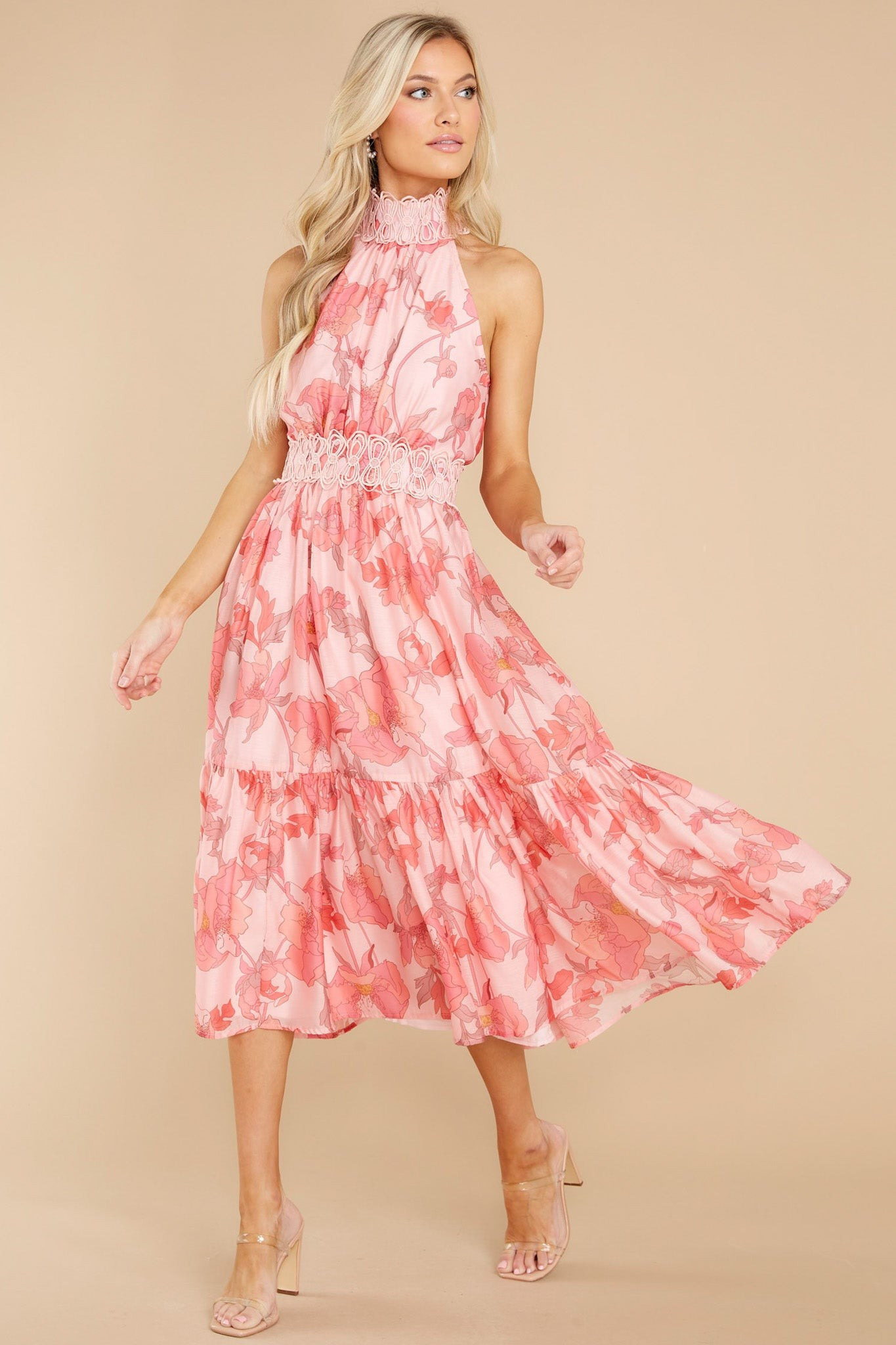 Dance With Me Pink Floral Print Dress | Red Dress 