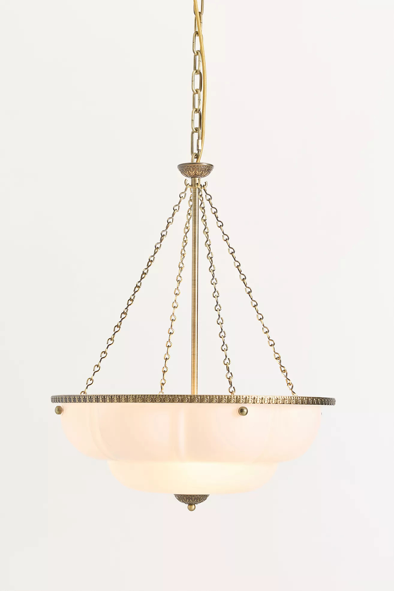 The Eloise Scallop Milk Glass Chandelier | Anthropologie (US)