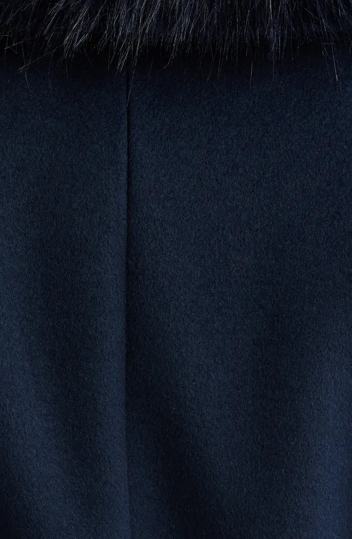 Belted Longline Coat with Faux Fur Collar | Nordstrom