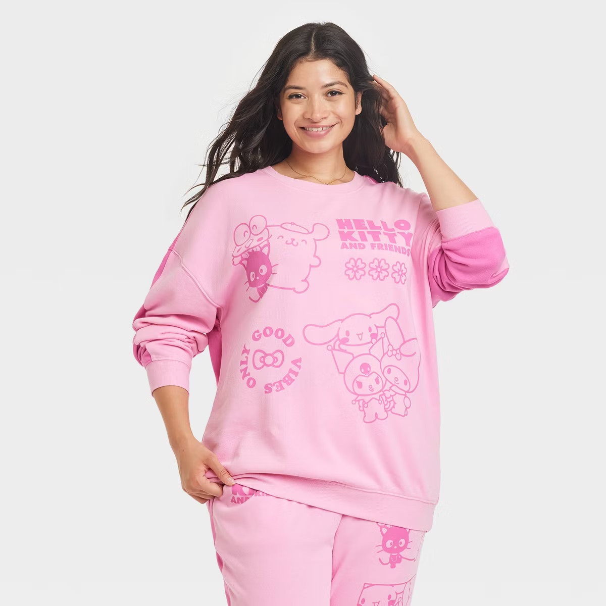 Women's Sanrio Hello Kitty And Friends Two-Tone Graphic Sweatshirt - Pink | Target