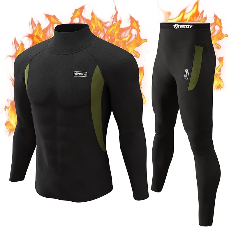 CL convallaria Thermal Underwear Long Johns Set Mens Winter Hunting Gear Sport Base Layer Bottom ... | Amazon (US)