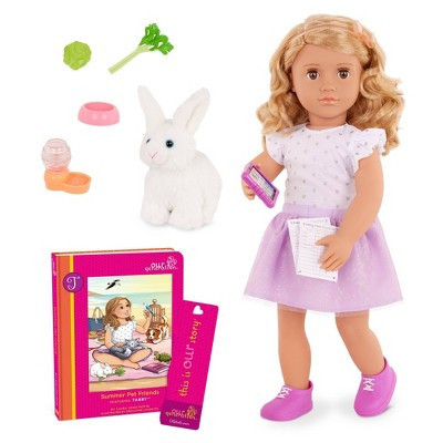 Our Generation Tabby Posable 18'' Doll with Pet Bunny Plush & Storybook Set | Target