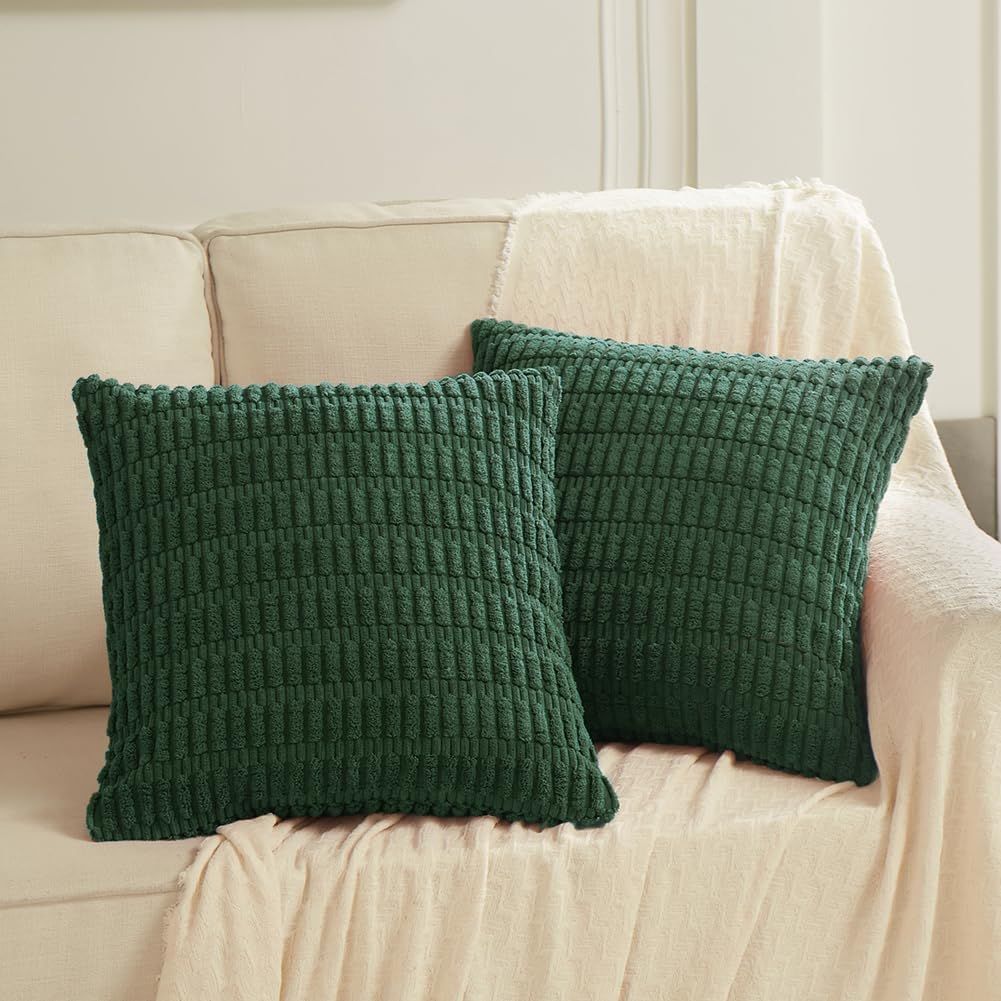 Fancy Homi Set of 4 Dark Green Boho Decorative Throw Pillow Covers 18x18 Inch for Couch Bed Sofa,... | Amazon (US)