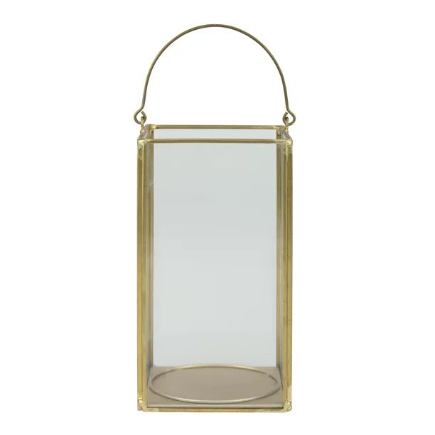Better Homes & Gardens Medium Decorative Gold Metal Lantern, Candle Holder - Walmart.com | Walmart (US)