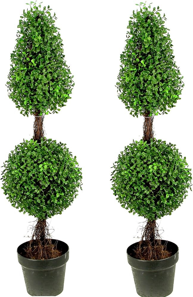 Admired By Nature Aritificial Double Ball,Shaped Boxwood Topiary In Plastic Pot, Green (GTR4634-N... | Amazon (US)