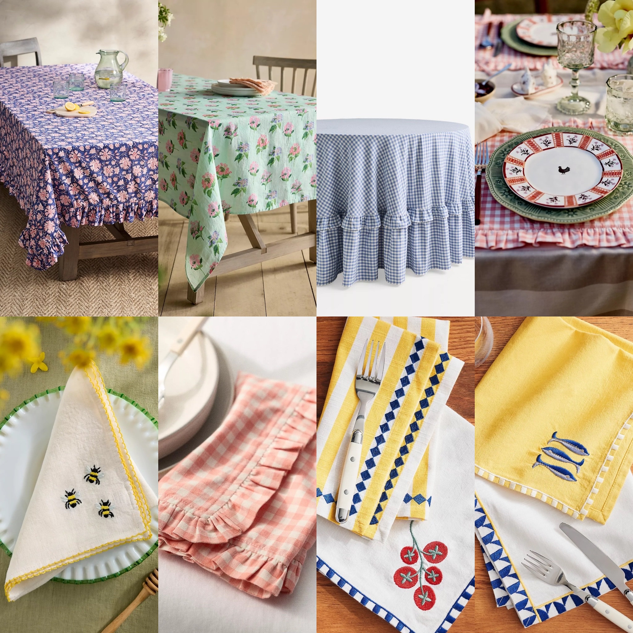 The easiest way to refresh your dining table? Beautiful table linens. ✨ These are my handpicked favorites from Anthropologie Home—playful florals, timeless gingham, charming ruffle details, and embroidered napkins that instantly make everyday meals and weekend gatherings feel more inviting. Mixing patterns, textures, and colors is what gives a table personality, and these pieces do it effortlessly.

Select Anthropologie Home styles are up to 40% off, ending tonight.

#AnthropologieHome #Tablecloth #TableLinen #Napkins #Placemats #Tablescape #DiningTable #HomeDecor #Entertaining #SummerTable #AnthropologieSale

#LTKHome #LTKSaleAlert