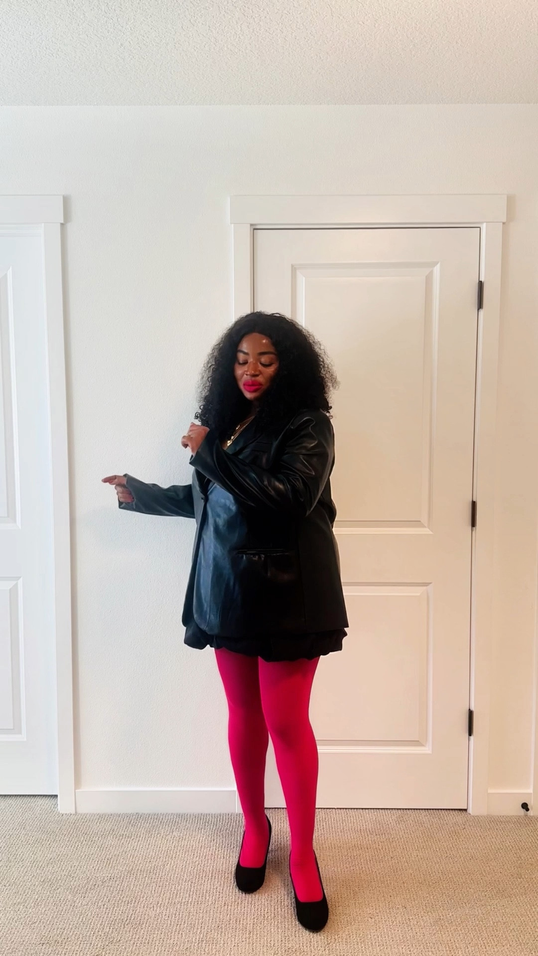 Pop sock, leather jacket, and a black flared skirt classic, bold, and effortlessly chic. 

#LTKStyleTip #LTKMidsize #LTKSeasonal