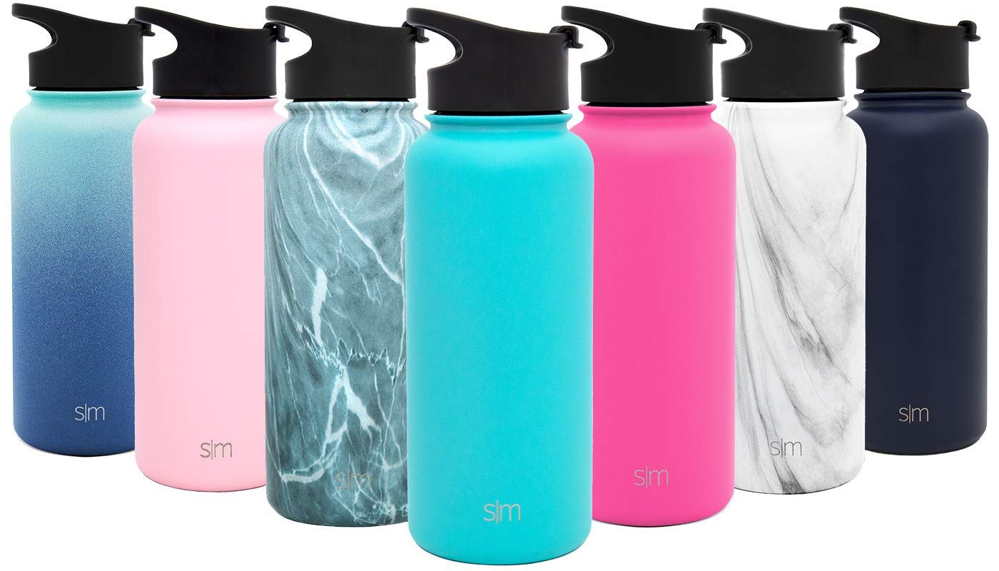 Simple Modern Summit Water Bottle + Extra Lid - Wide Mouth Vacuum Insulated 18/8 Stainless Steel ... | Amazon (US)