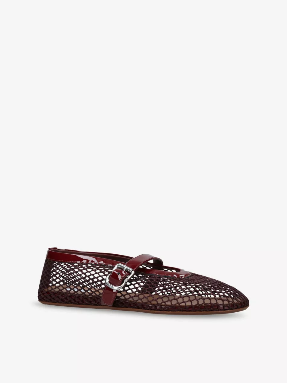 Ballerina Mesh and Patent-Leather Ballet Flats | Selfridges