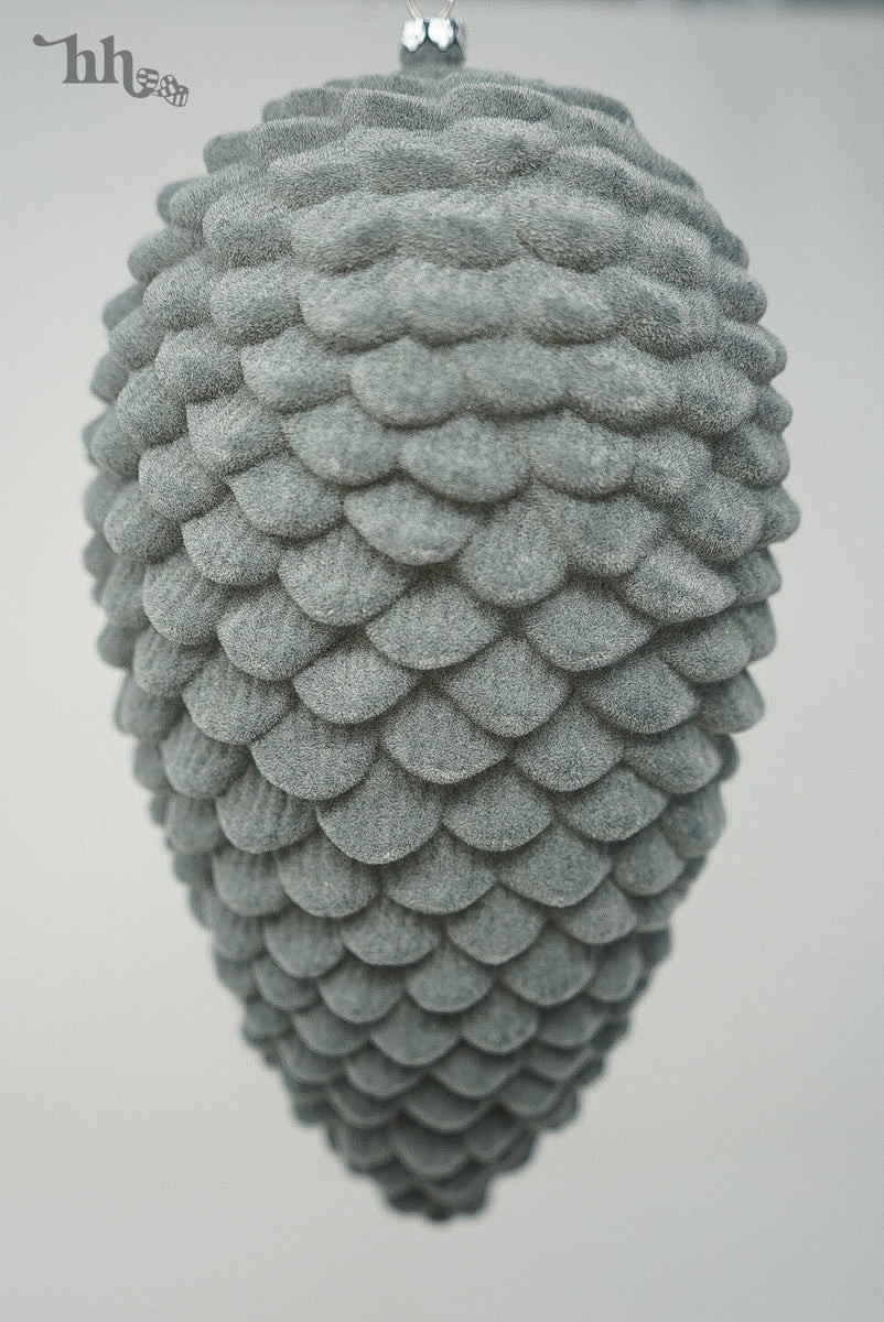 Grey Flocked Pinecone - Set of 2 | Hello Holidays