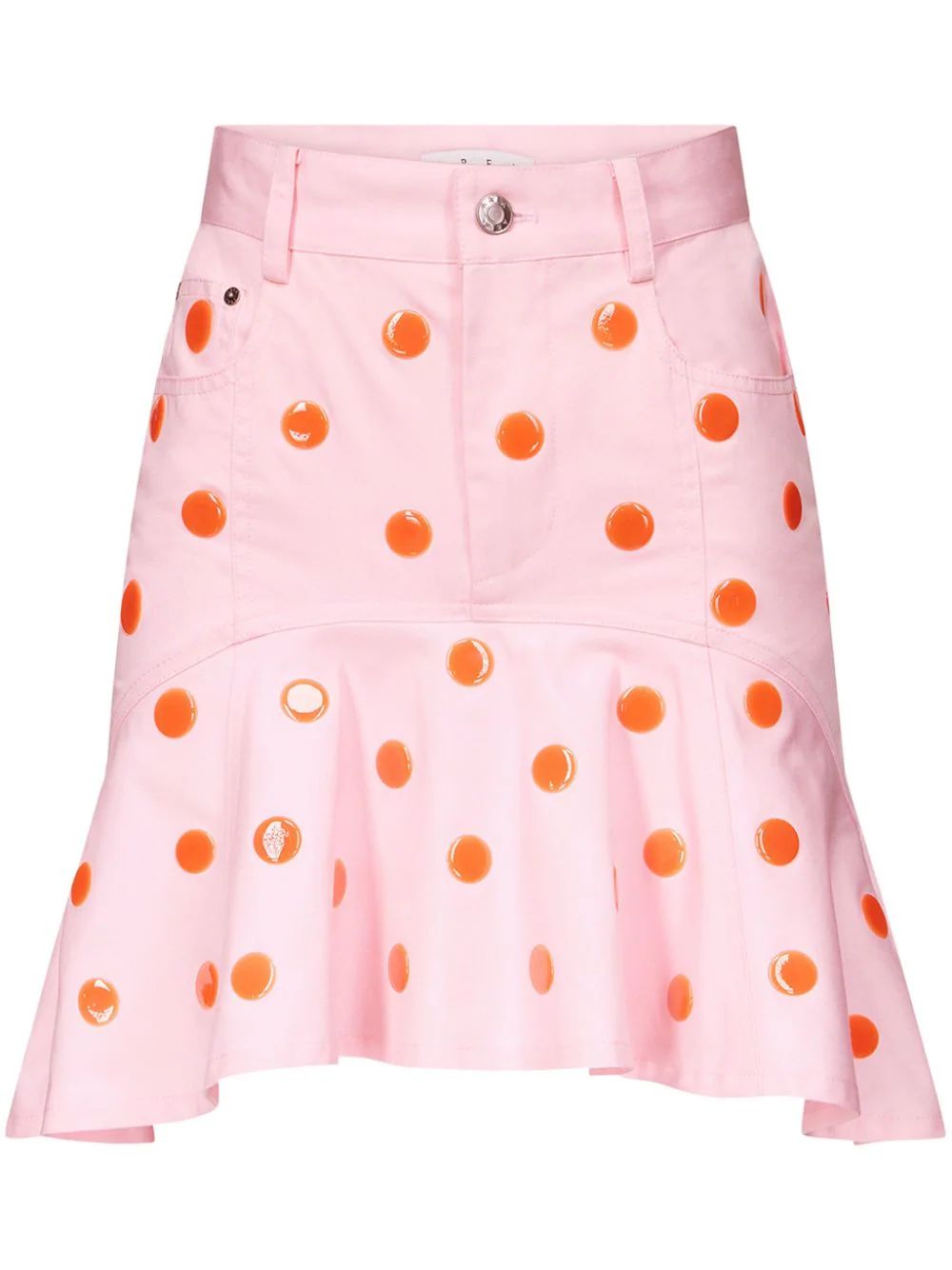 AREA Polka dot-print ruffle-hem Skirt - Farfetch | Farfetch Global