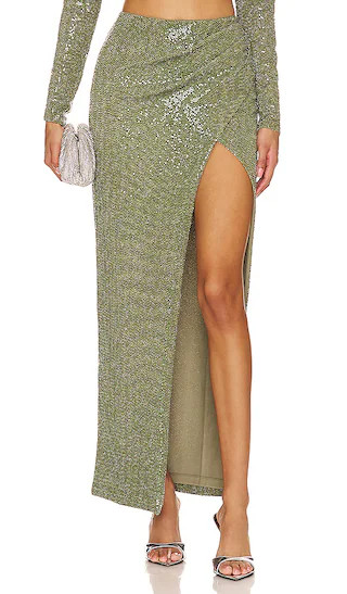 Martin Maxi Skirt in Olive Green | Revolve Clothing (Global)