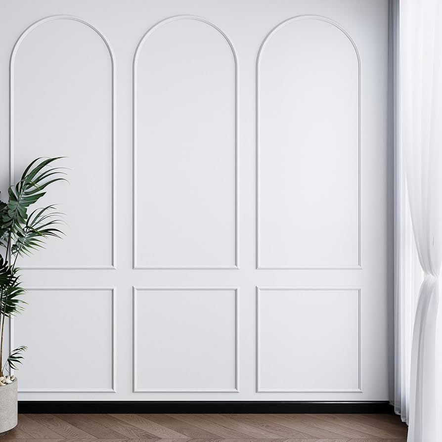 3 Set Arch Wall Molding Kit Peel and Stick Arch Premade Accent Wainscoting Panel Wall Panel Decor... | Amazon (US)