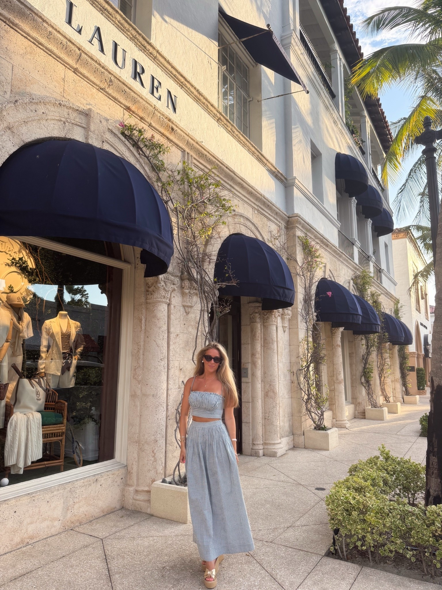 Dinner look in Palm Beach. 🌴 hill house set | gingham set | gingham top and skirt set | maxi skirt | chic ootd | palm beach ootd | vacation ootd | vacation outfit | ltk u | ltk ootd | ltk travel

#LTKootd #LTKU #LTKTravel